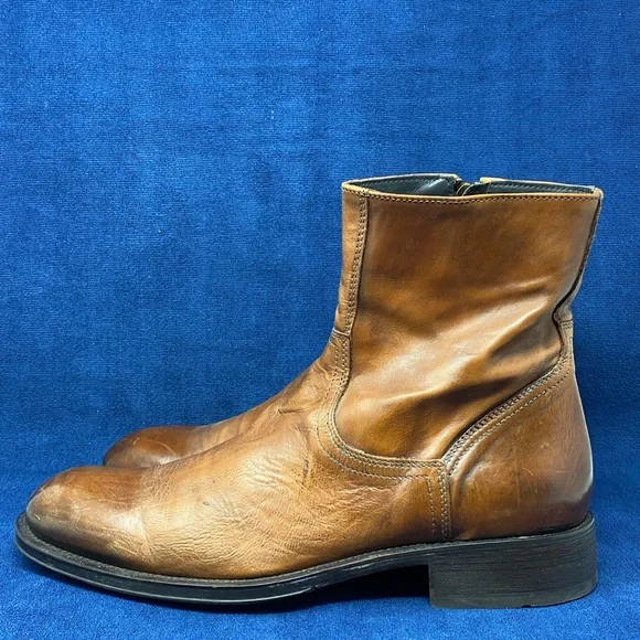 TO BOOT NEW YORK Adam Derrick Men's Brown Leather Boot Ankle Italy 11 46512 - Picture 6 of 10